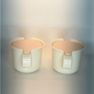 Tupperware Double Handle Sugar Bowl 10oz Cream & Pale Pink 2310A-4/ 2 Available